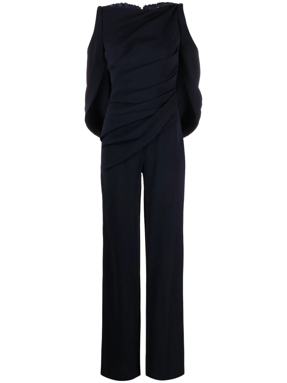 Cold-Shoulder Lace-Panel Jumpsuit