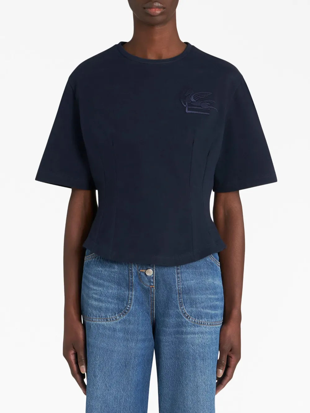 Pegaso-Appliqué Cotton T-Shirt