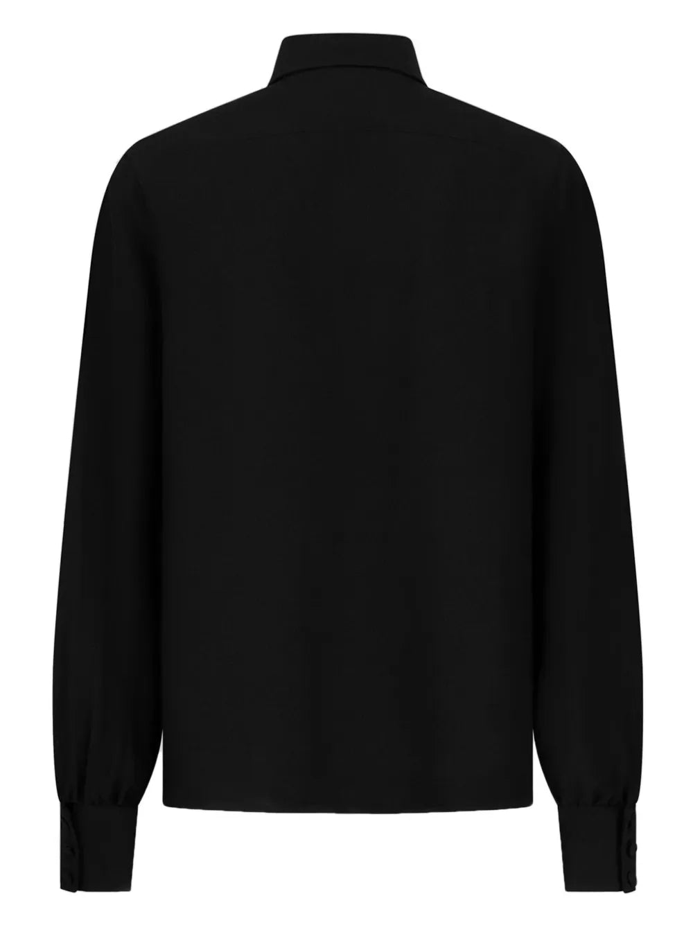 Leaf-Embroidery Silk Shirt