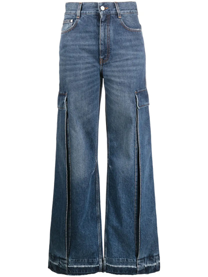Wide-Leg Cargo Jeans