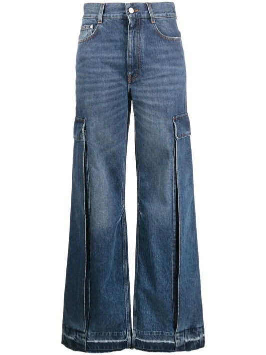 Wide-Leg Cargo Jeans