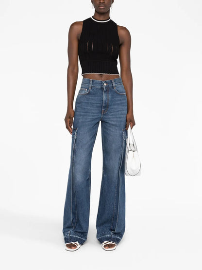 Wide-Leg Cargo Jeans