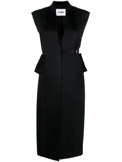 Knee-Length Belted Vest