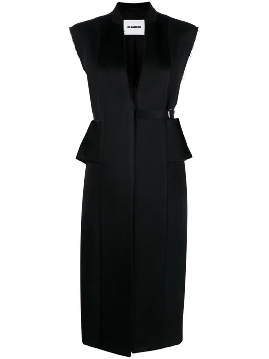 Knee-Length Belted Vest