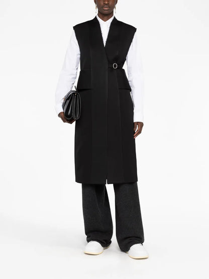 Knee-Length Belted Vest