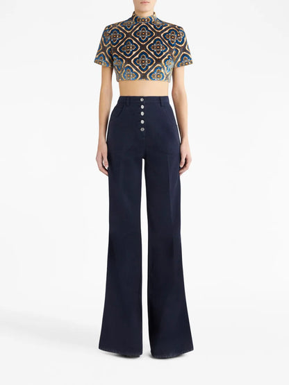 High-Waited Flared Jeans