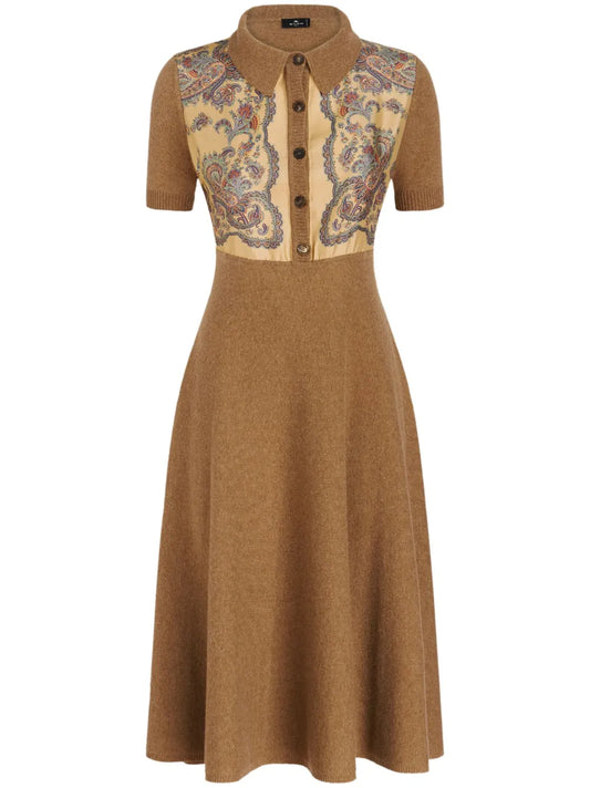 Paisley-Print Knitted Dress