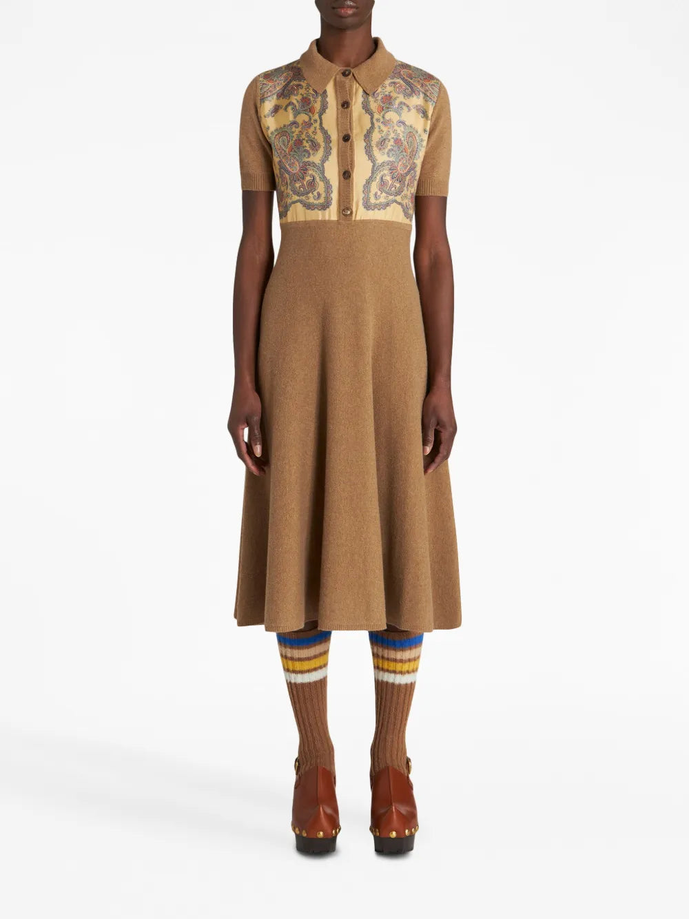 Paisley-Print Knitted Dress