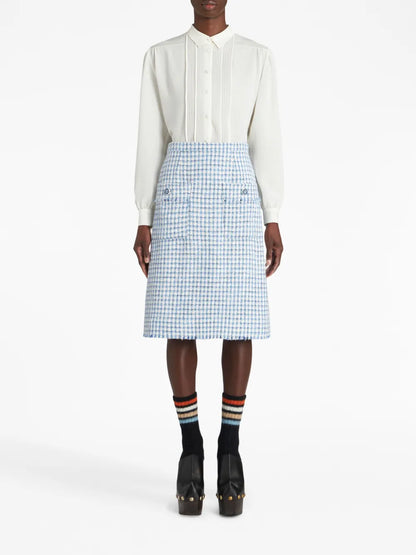 Tweed Sheath Midi Skirt
