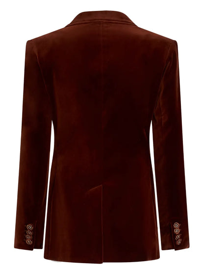 Double-Breasted Velvet Blazer