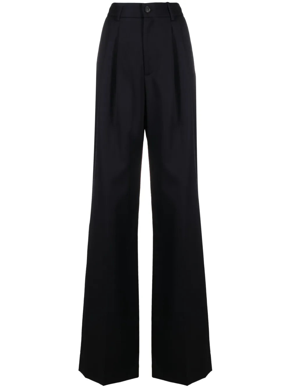 Pleat-Detail Wide-Leg Trousers