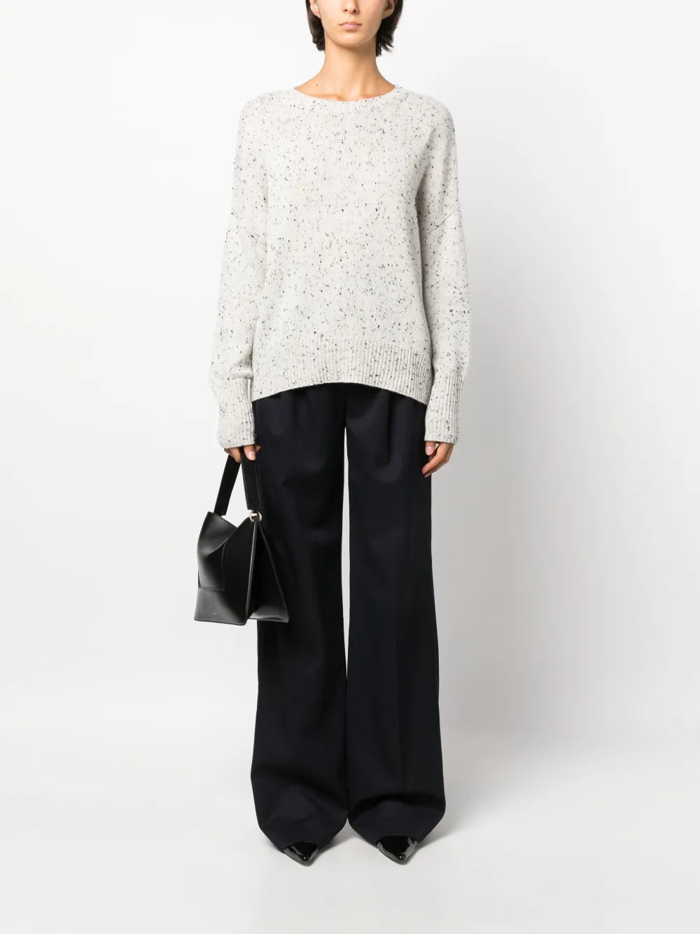 Pleat-Detail Wide-Leg Trousers