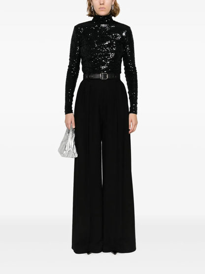 High-Neck Sequined Top