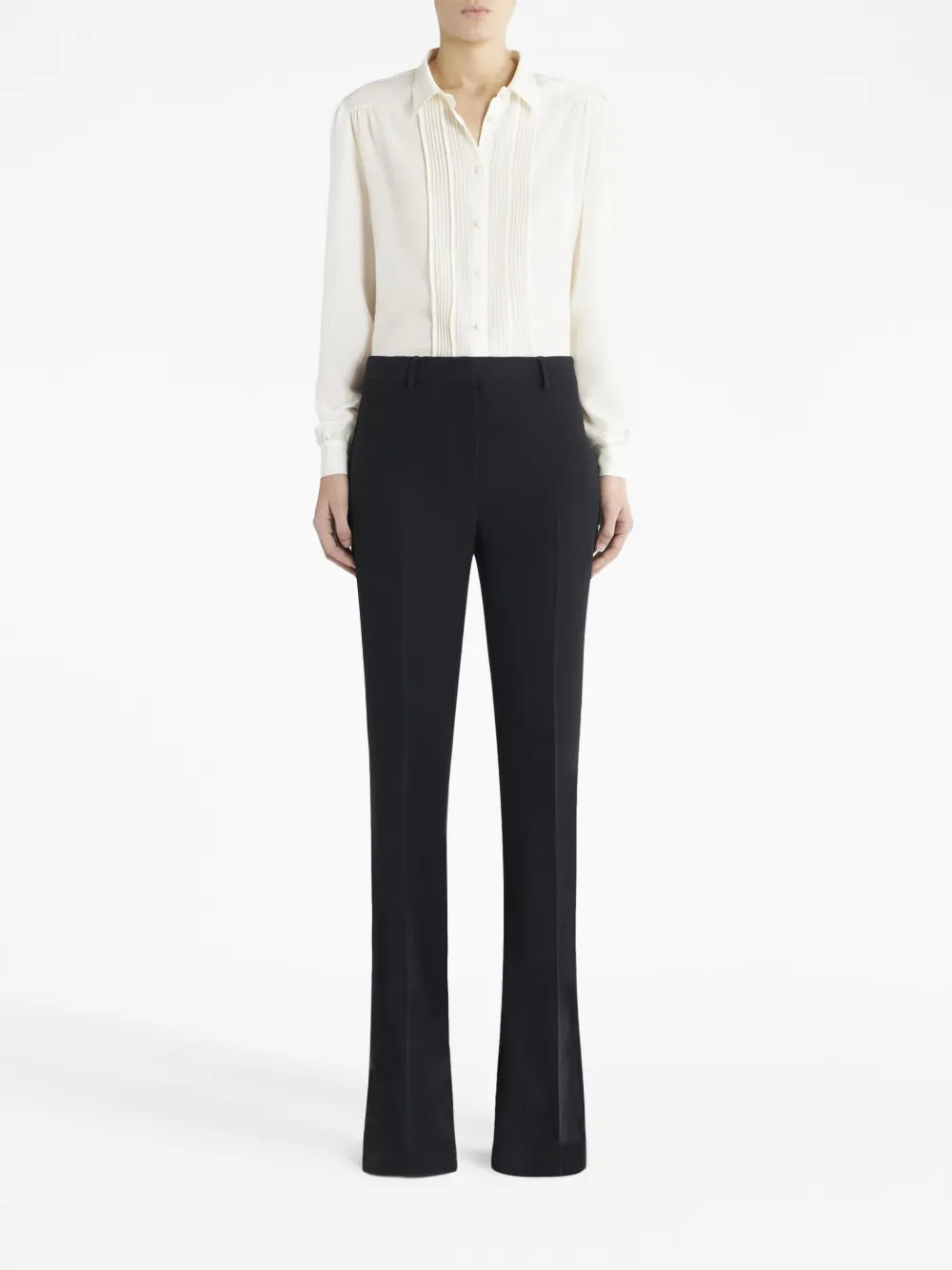 Mid-Rise Flared Trousers