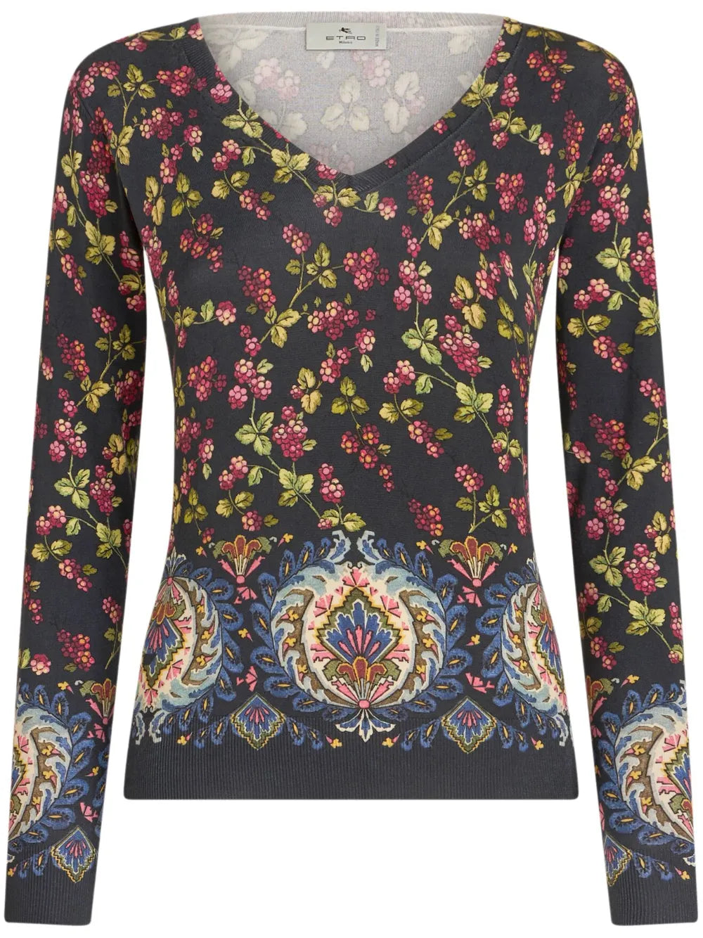 Floral-Print Knitted Top