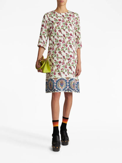 Berry-Print Shift Minidress