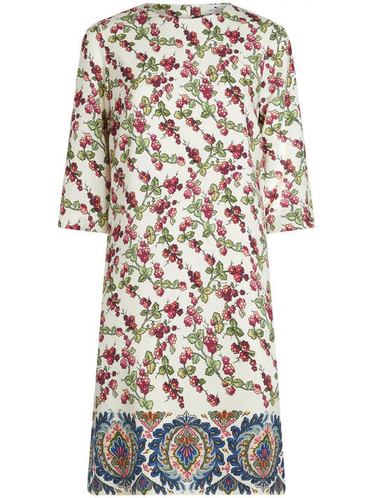 Berry-Print Shift Minidress
