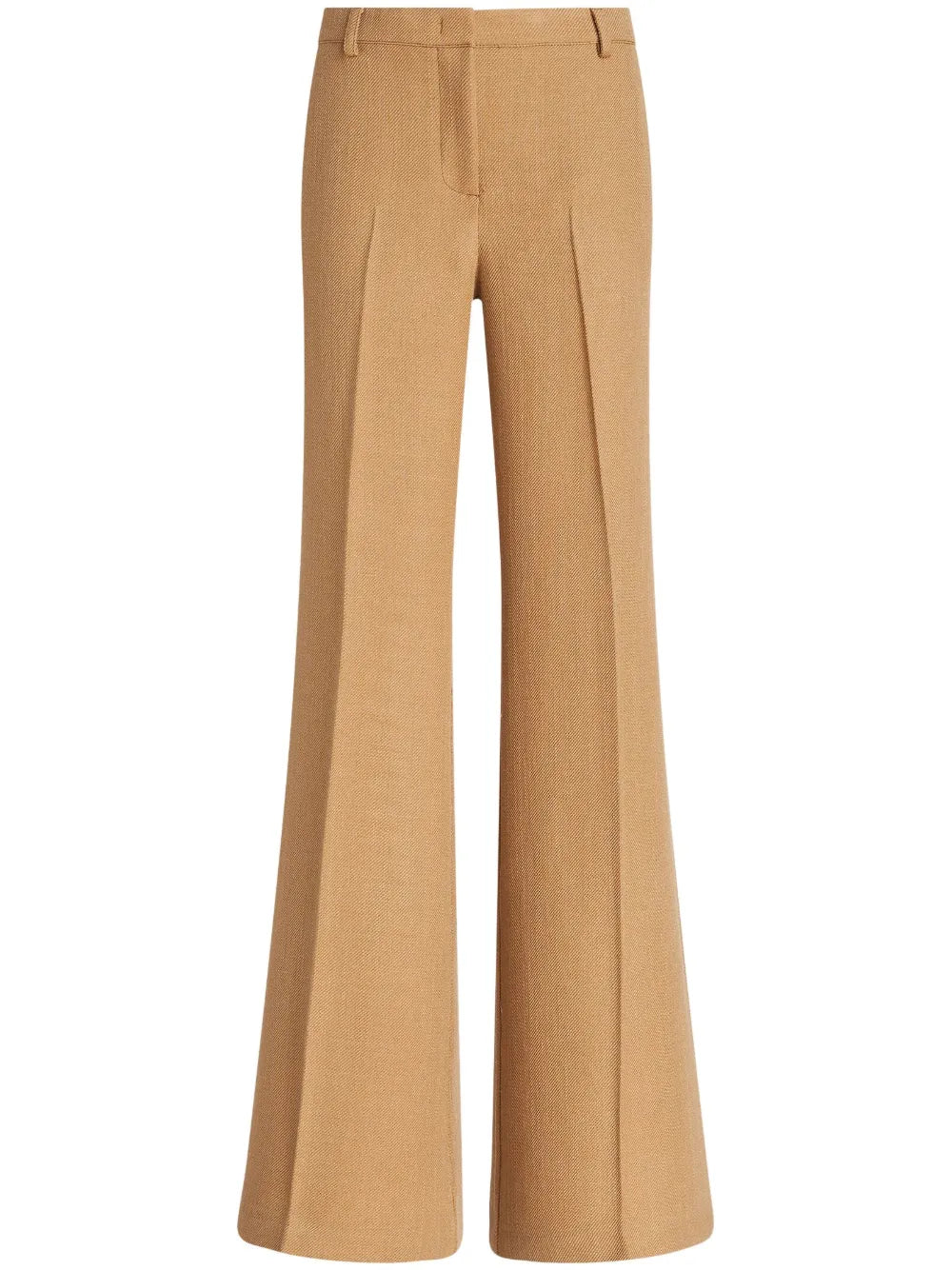Pressed-Crease Flared Trousers