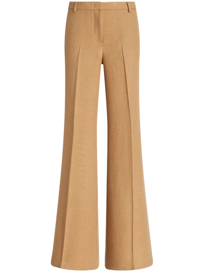Pressed-Crease Flared Trousers
