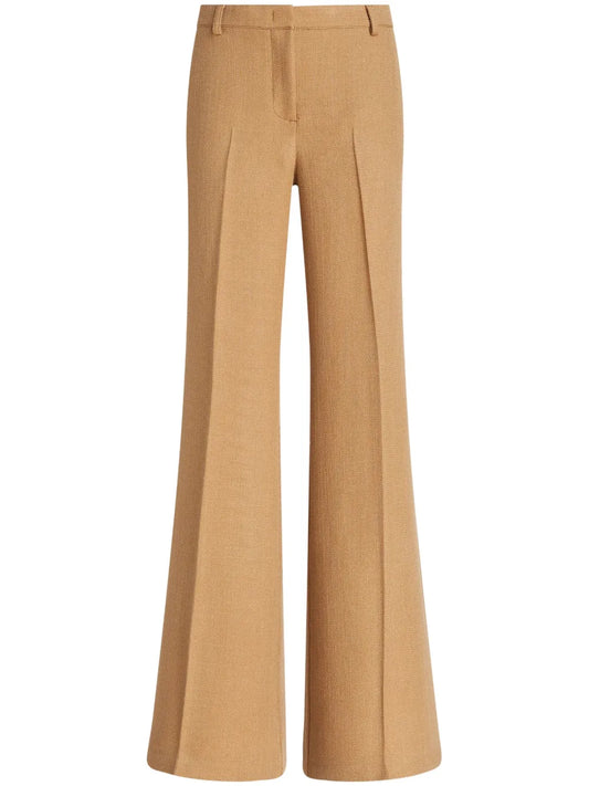 Pressed-Crease Flared Trousers