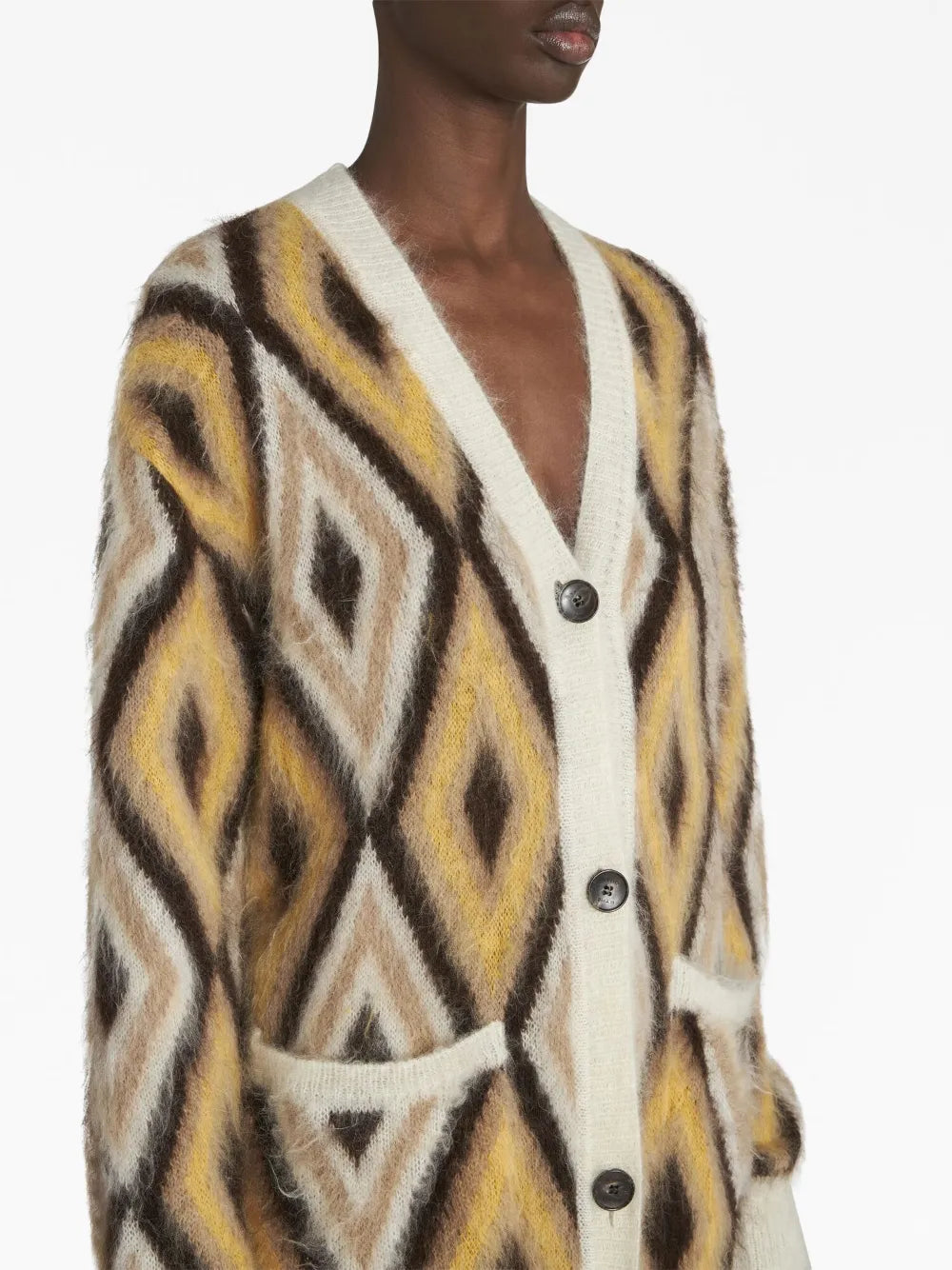Diamond-Print Brushed-Effect Cardi-Coat