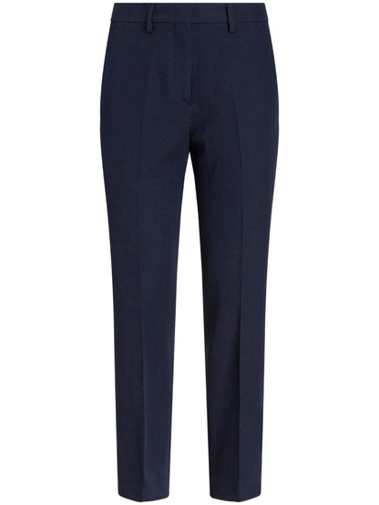Tapered-Leg Mid-Waist Trousers