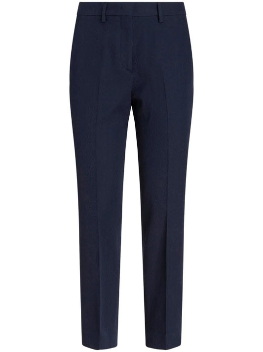 Tapered-Leg Mid-Waist Trousers