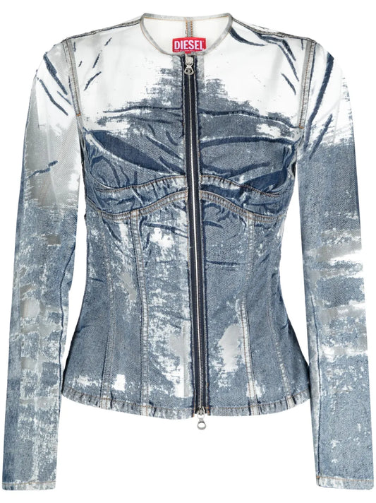 Milly Denim Fitted Jacket