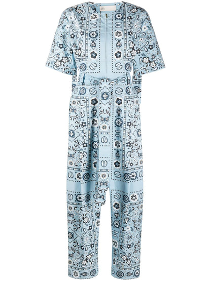 Pisces Dream-Print Cotton Jumpsuit