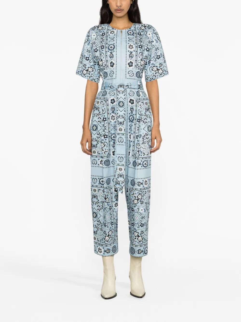 Pisces Dream-Print Cotton Jumpsuit