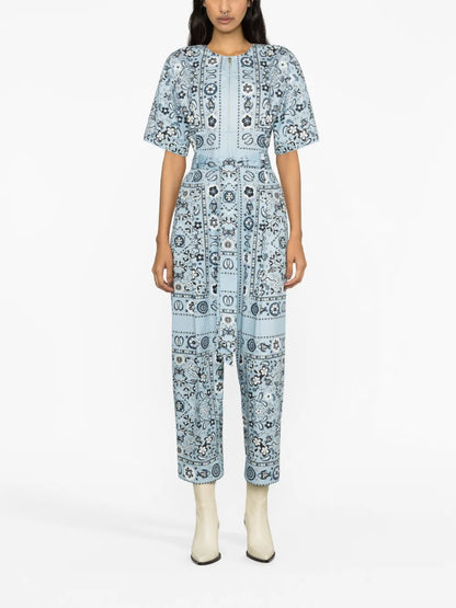 Pisces Dream-Print Cotton Jumpsuit