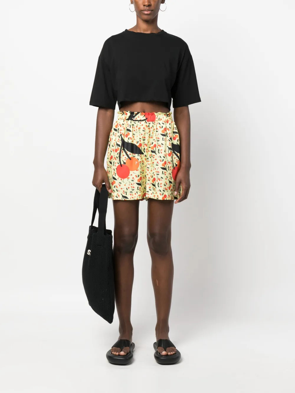 Cherry-Print Twill Shorts