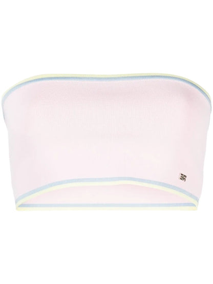 Contrasting-Border Bandeau Knitted Top