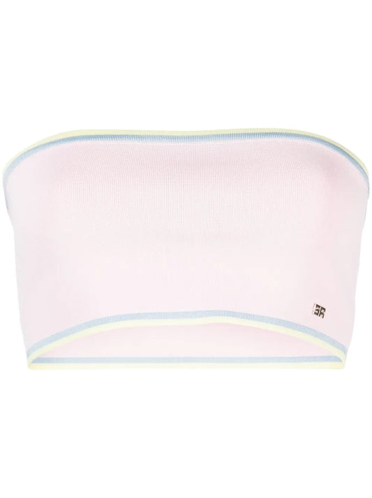 Contrasting-Border Bandeau Knitted Top
