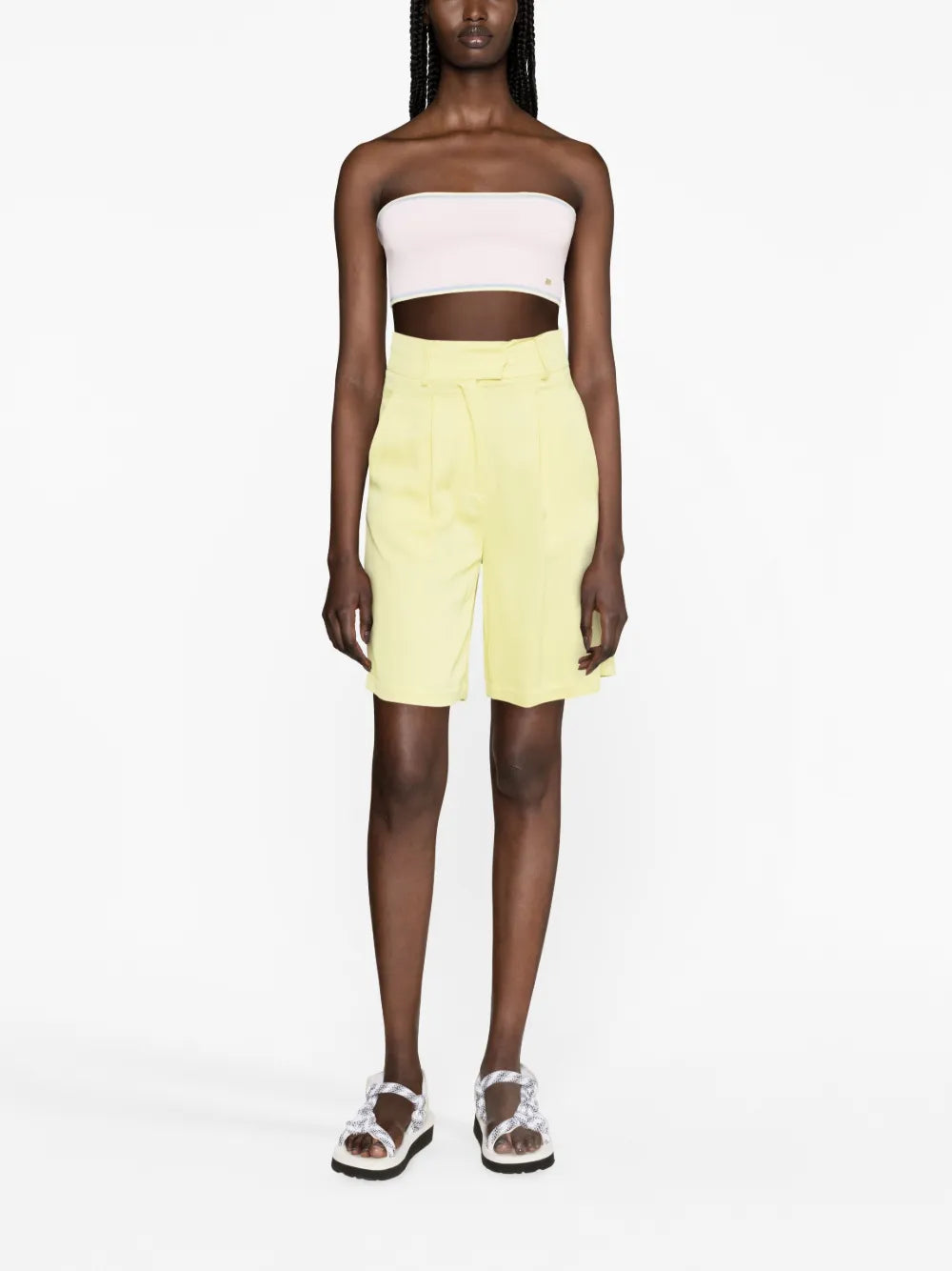 Contrasting-Border Bandeau Knitted Top