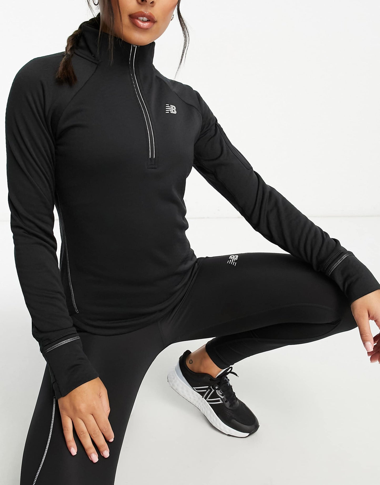 Nb Heat Grid Long Sleeve Half Zip Top