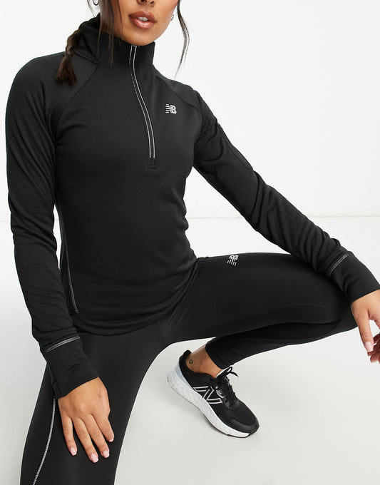 Nb Heat Grid Long Sleeve Half Zip Top