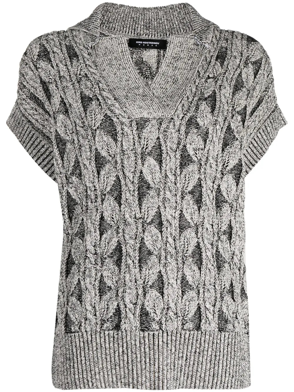 Chunky-Knit V-Neck Top