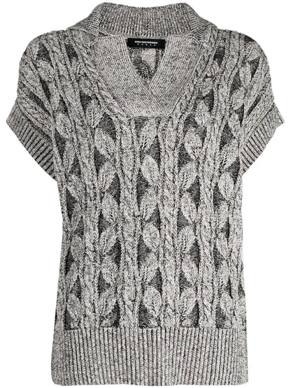 Chunky-Knit V-Neck Top