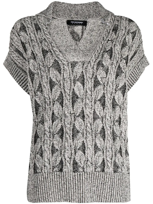 Chunky-Knit V-Neck Top