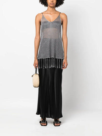 Taselled Crochet Top