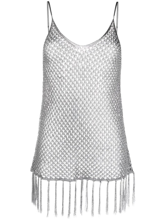 Taselled Crochet Top