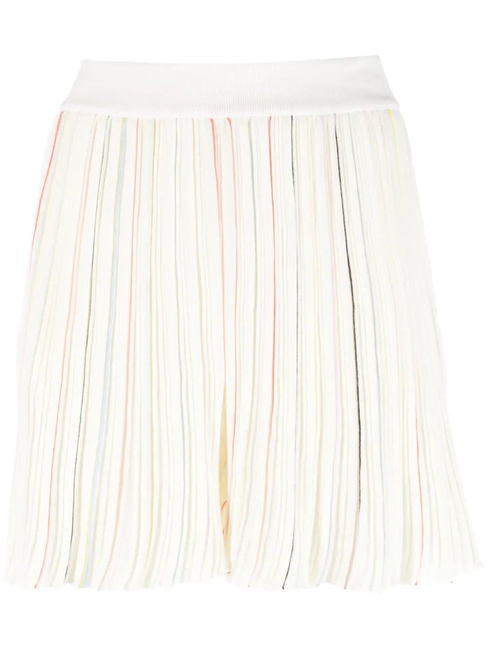 Contrast-Stripe Pleated Shorts