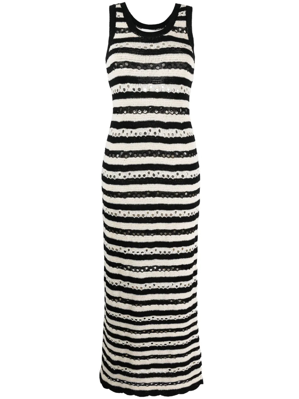 Striped Openwork Maxi Dress