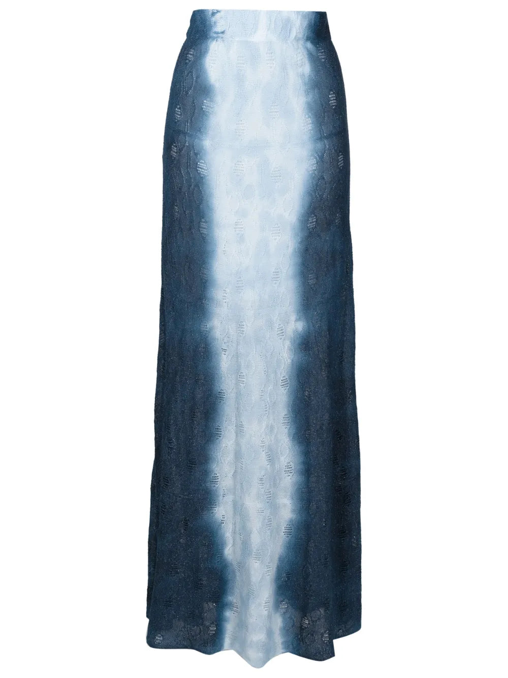 Bleached-Effect Pointelle Maxi Skirt