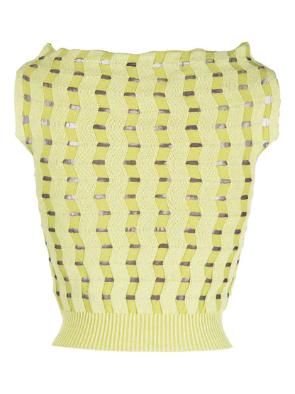 Cut-Out Knitted Cropped Top