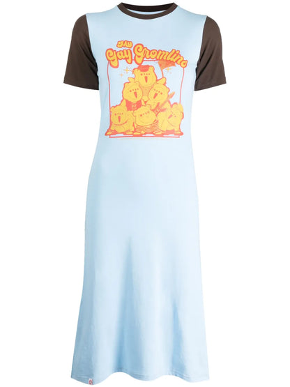 Graphic-Print Cotton Dress