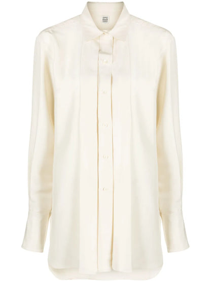 Pleated Silk Shirt
