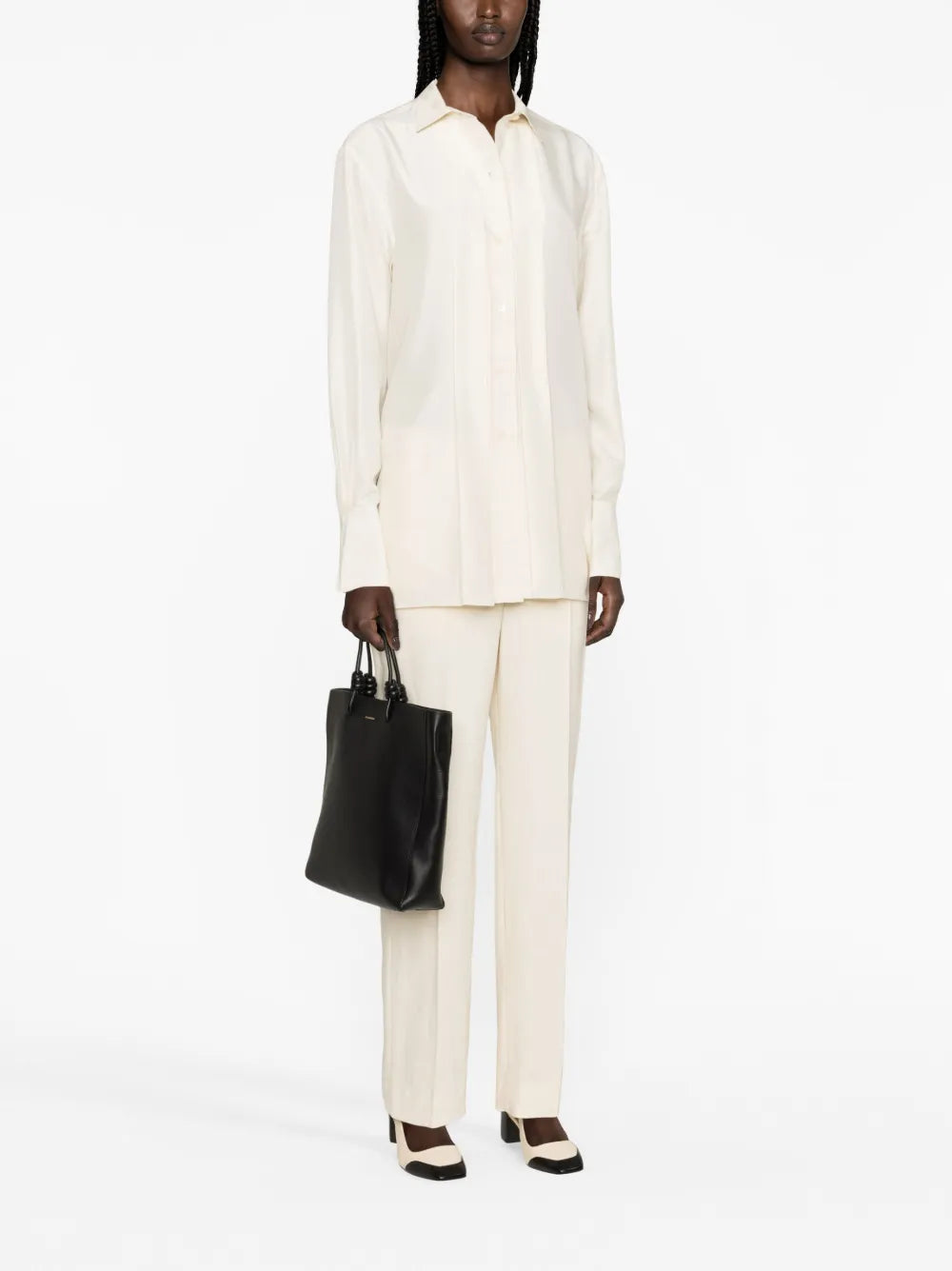 Pleated Silk Shirt