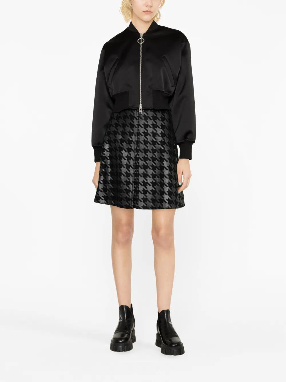 Houndstooth Pattern Miniskirt